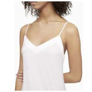 Calvin Klein V Neck Spaghetti Strap White Cami Tank Top